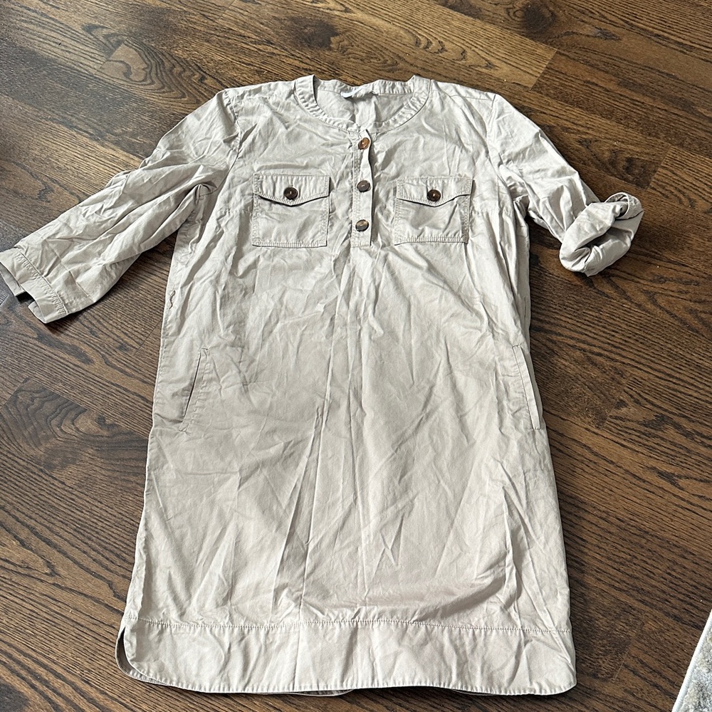 Gerard Darel Paris Beige Button-Up Dress woman’s size 44 medium